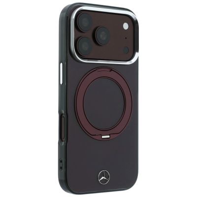 4. Mercedes Ring Stand Iconic Logo MagSafe Hülle für iPhone 18 Pro / 17 Pro - bordeauxrot