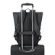 20. Rivacase Eden Rucksack, Roll-Up-Rucksack, Schwarz, Polyester, Gewachstes Leder (zum Hochziehen)
