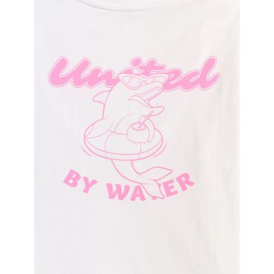 6. Locker geschnittenes Mädchen-T-Shirt mit Aufdruck 4F 4FJRSS26TTSHF3910-10S