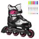 NH10907 4-in-1 Rollschuhe mit verlängerten Hockeykufen, Farbe Rosa, Größe M (35-38), Nils Extreme