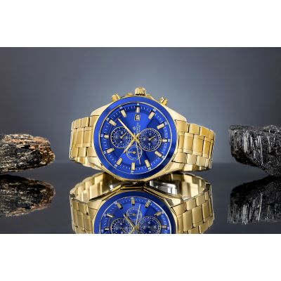 5. Giewont Herrenuhr Chronograph Saphir Gold Blau GW7290-B6