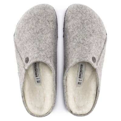 11. Birkenstock Zermatt Hellgraue Wollfilz-Isolierpantoffeln für Herren/Damen, Normalbreite (1015092)