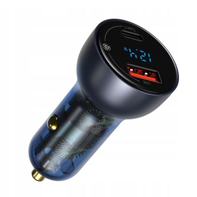 2. Baseus Particular 65W USB-A USB-C QC PPS Kfz-Ladegerät mit Digitalanzeige – Dunkelgrau