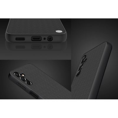 13. Strukturierte Hülle von Nillkin für Samsung Galaxy A14 5G / Galaxy A14, verstärkte Nylonhülle, Schwarz