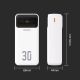 4. Dudao K15Max 30000mAh PD 22,5W Powerbank mit USB-C- und Lightning Kabeln – Weiß