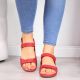 3. Rote Ledersandalen mit Klettverschluss W Helios 205