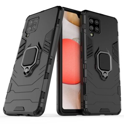 Ring Armor robuste Kickstand TPU/PC Panzer Handyhülle Hard Case für Samsung Galaxy A42 5G schwarz