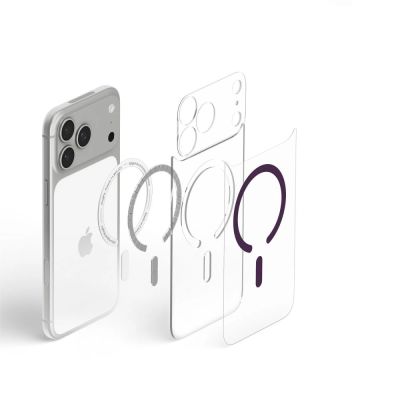 7. Spigen Ultra Hybrid Mag MagSafe Hülle für iPhone 18 Pro / 17 Pro – transparent-burgunderrot