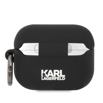 2. Karl Lagerfeld Silikonhülle mit Karl-Lagerfeld-Kopf (3D) für AirPods Pro – Schwarz