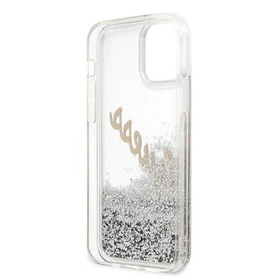 8. Guess GUHCP12LGLVSSI iPhone 12 Pro Max 6,7" Silber/Silber Hardcase Glitter Vintage Script