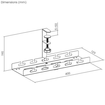 4. MACLEAN Kabelorganizer für unter den Schreibtisch, max. 5 kg, weiß, MC-105 W