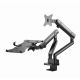 4. GEMBIRD VERSTELLBARER TISCHARM/-HALTERUNG FÜR 2 MONITORE + NOTEBOOK-ABLAGE 17–32, VESA 100 X 100 MM, BIS 8 KG