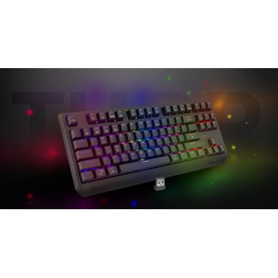 GENESIS Thor 230 TKL Gaming-Tastatur USB + RF Wireless + Bluetooth QWERTY Grau