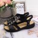 6. Schwarze Römersandalen aus Leder Rieker W 64580