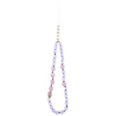 7. Guess IML Flowers Pearl Strap MagSafe Hülle für iPhone 18 Pro / 17 Pro – lila