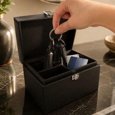 3. Wozinsky WPB-R16 RFID-Blockierbox für schlüssellose Systeme mit Fächern, 16 x 12 x 9 cm – Schwarz