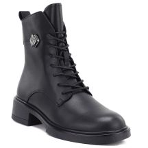 Schwarze Damen-Ankle-Boots aus Leder, D&A S.Barski MK62-7014