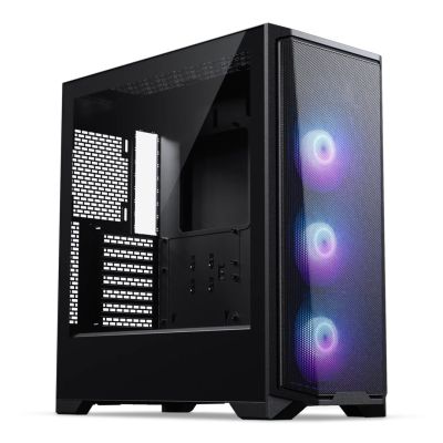 PHANTEKS Eclipse G370A PC-Gehäuse, Midi-Tower, SSI-EEB, RGB, Tempered Glass - inklusive 3x 120-mm-Lüfter, schwarz