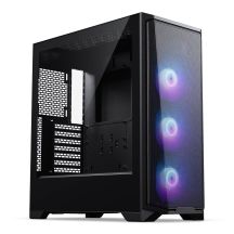PHANTEKS Eclipse G370A PC-Gehäuse, Midi-Tower, SSI-EEB, RGB, Tempered Glass - inklusive 3x 120-mm-Lüfter, schwarz