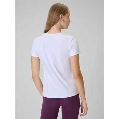2. Damen-T-Shirt, schmal geschnitten, einfarbig, Größe 4F 4FRAW25TTSHF3623-10S