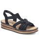Schwarze Damen-Sandalen mit elastischem Riemen, Modell Rieker 62969-00