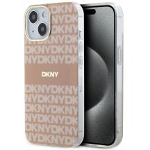 DKNY IML Mono & Stripe MagSafe Hülle für iPhone 15 Plus / 14 Plus – Pink