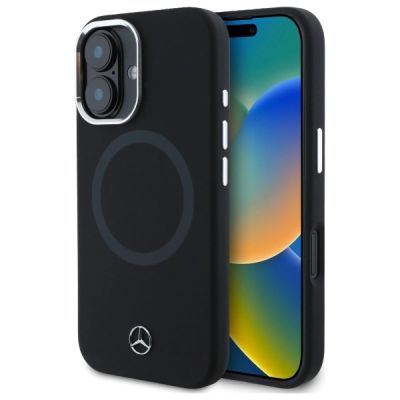 Mercedes MEHMP16S23SUTTK iPhone 16 6,1" schwarz/schwarz Hardcase Silikon Tonal Logo MagSafe