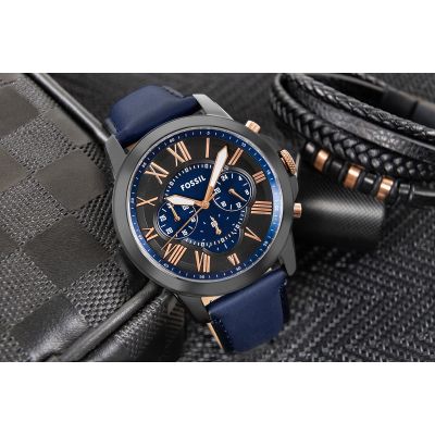 5. FOSSIL Grant Herrenuhr aus Leder FS5061 + Box