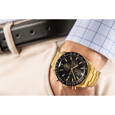 3. Giewont Herrenuhr Chronograph Saphir Gold Schwarz GW8720-B4