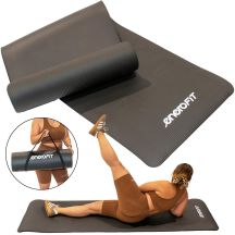 FITNESSMATTE NBR RUTSCHFEST 183x61x1,5CM SCHWARZ + ENERO FIT-BEZUG