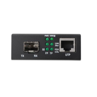 13. Medienkonverter RJ45 10/100/1000Base-T auf SFP 1000Base-SX/LX (ohne SFP-Modul)