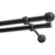 Doppelte Gardinenstange Ø 19 mm, schwarz, 240 cm, Knauf MAX KOWALSKI
