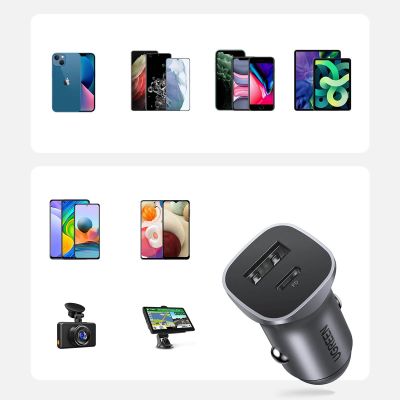 16. Ugreen CD130 USB-A / USB-C 30W Autoladegerät - Grau