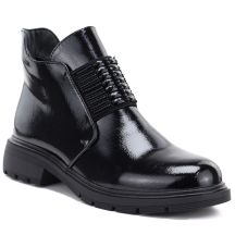 Schwarze Lackleder-Ankle-Boots für Damen, Modell M.Daszyński MR2501