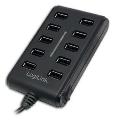Logilink UA0125 10-Port USB 2.0 USB-Hub mit 3,5-A-Netzteil