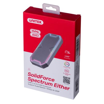 9. UNITEK USB-C M.2 SSD NVMe/SATA Gehäuse, 10 Gbit/s, RGB