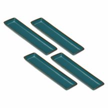 Set mit 4 rechteckigen Tabletts von Concerto Ottanio – Blaugrün, 32 x 8 cm