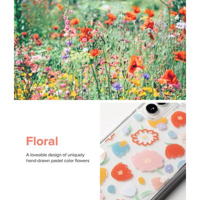 2. Ringke Fusion Design Armoured Case Cover mit Gelrahmen für Samsung Galaxy S22+ (S22 Plus) transparent (Floral) (F593R31)