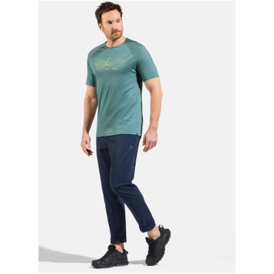 4. Herren-Kurzarmshirt ODLO Ascent PW 130 Run. Bike. Hike. T-Shirt Crew Neck s/s, blau
