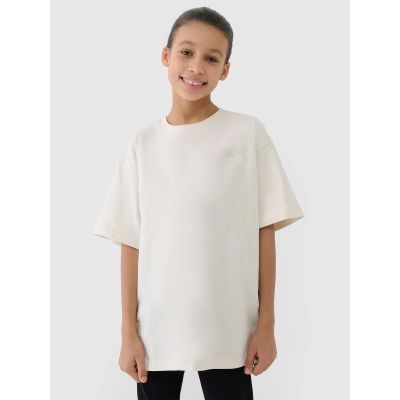 Mädchen-Oversize-T-Shirt, einfarbig, Größe 4F 4FJWSS25TTSHF1851-12S