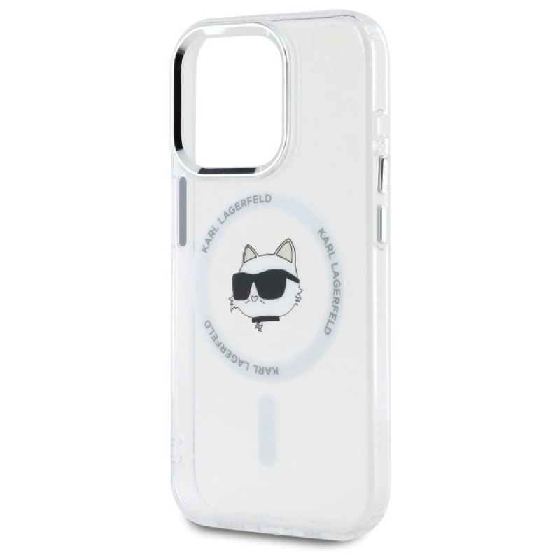 6. Karl Lagerfeld IML Metal Choupette Head MagSafe Case für iPhone 15 Pro Max - Weiß