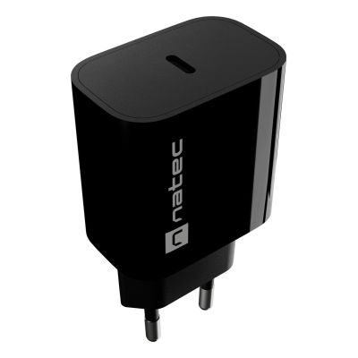 8. NATEC RIBERA 1X USB-C 20W SCHWARZES WANDLADEGERÄT
