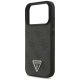 6. Guess Leather 4G Triangle Strass MagSafe Hülle für iPhone 18 Pro / 17 Pro - Schwarz