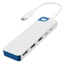 HYPER HD4101BUGL USB Typ-C Dockingstation Blau, Weiß