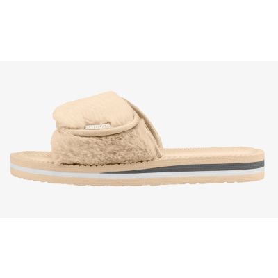 7. Kubota Flip-Flops mit Klettverschluss und beigem Fell K24AW-100-001-03-1