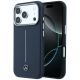 Mercedes Leder-Halbhülle mit ikonischer Linie und MagSafe-Funktion für iPhone 17 Pro Max – Marineblau