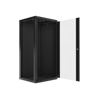 2. Lanberg WF01-6627-10B einteiliger Schrank (27 HE; 1300 mm / 600 mm / 600 mm; Wandmontage; Glas; 19 Zoll; schwarz)