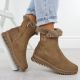 5. Damen-Ankle-Boots aus Wildleder mit Fellbesatz, braun, Filippo DBT7271