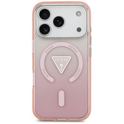 3. Guess IML Gradient Triangle Logo MagSafe Hülle für iPhone 17 Pro - Pink