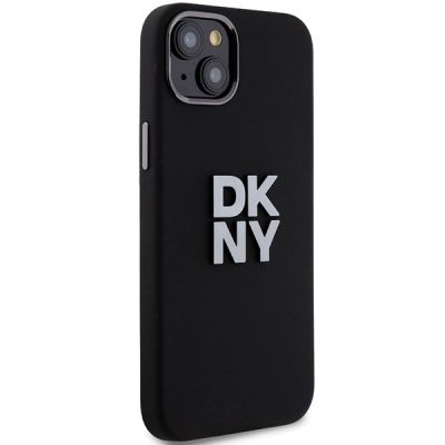 4. DKNY Liquid Silicone Metal Logo iPhone 15/14/13 Hülle - Schwarz